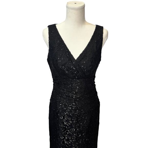 Lauren Ralph Lauren Black Lace Dress Women’s 10 Evening Occasion Event Wedding - Picture 13 of 16